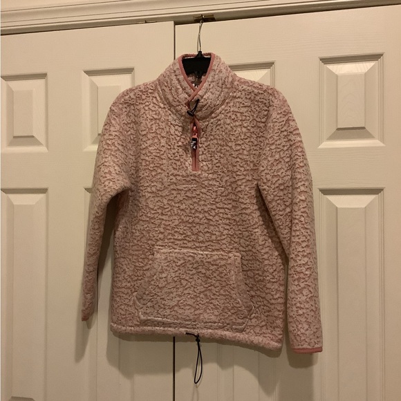 PINK Victoria's Secret Tops - PINK by VICTORIA’S SECRET Pink Sherpa Quarter Zip Pullover Sweatshirt size small